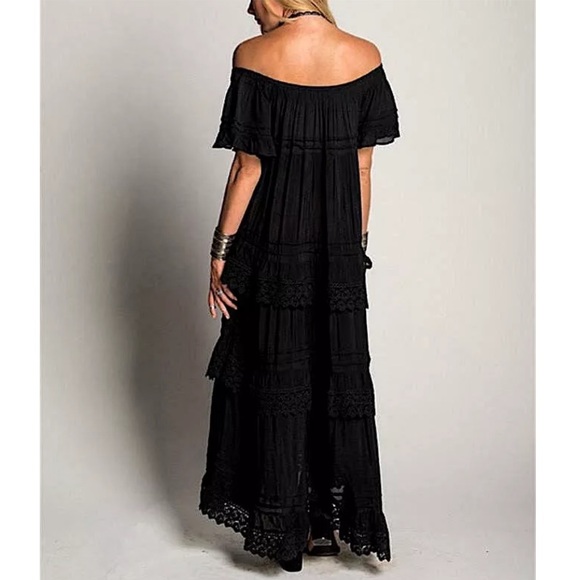 SERENA DRESS Long Draped Swingy Winter Party Gown - Picture 2 of 4